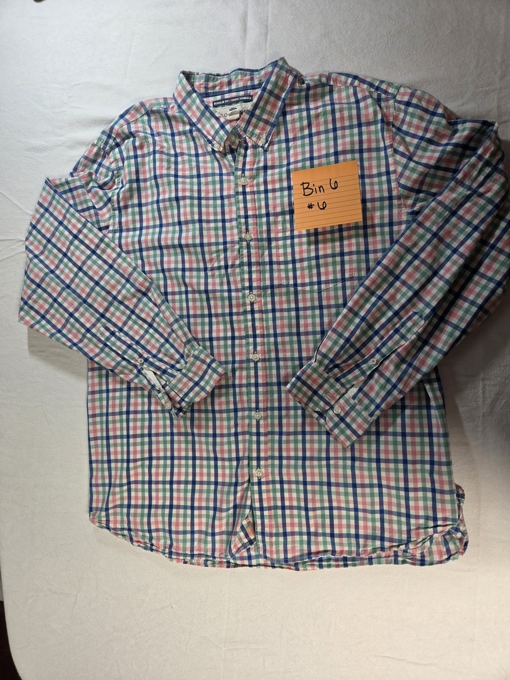 Old Navy Men's Long-Sleeve Plaid Button-Down Shirt in Blue, Green, Pink